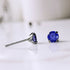 Denim Blue Cubic Zirconia Titanium Earrings